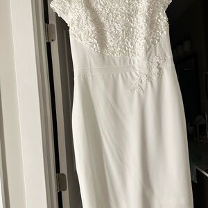 Elegant White Floral Lace Dress